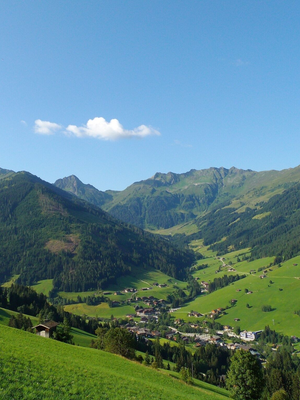 Blick vom Oberen Höhenweg nach Innerlapbach und Großer Galtenberg