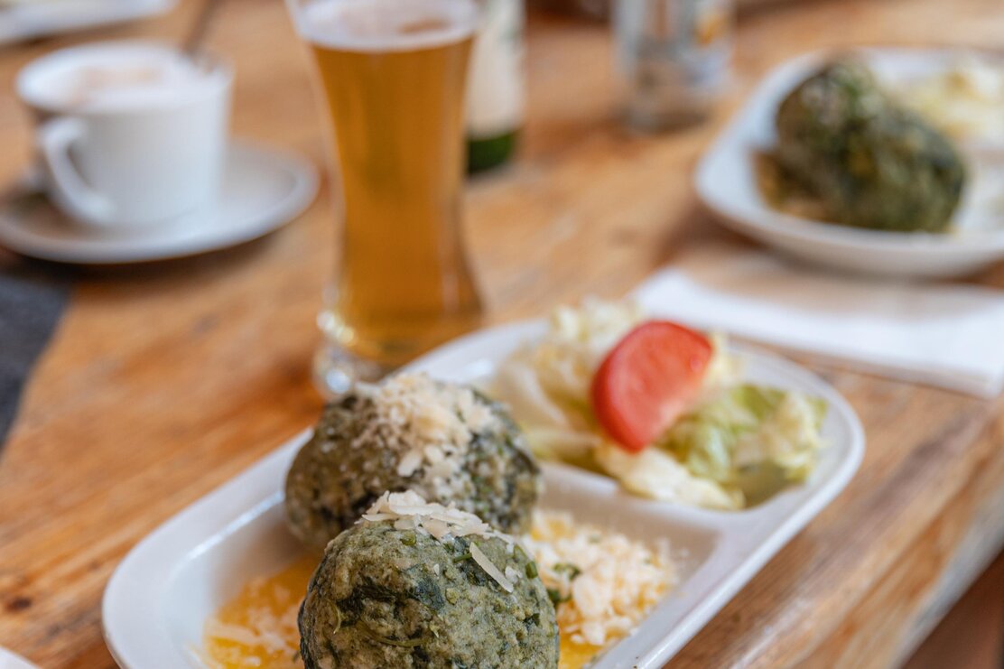Spinatknödel auf der Holzalm