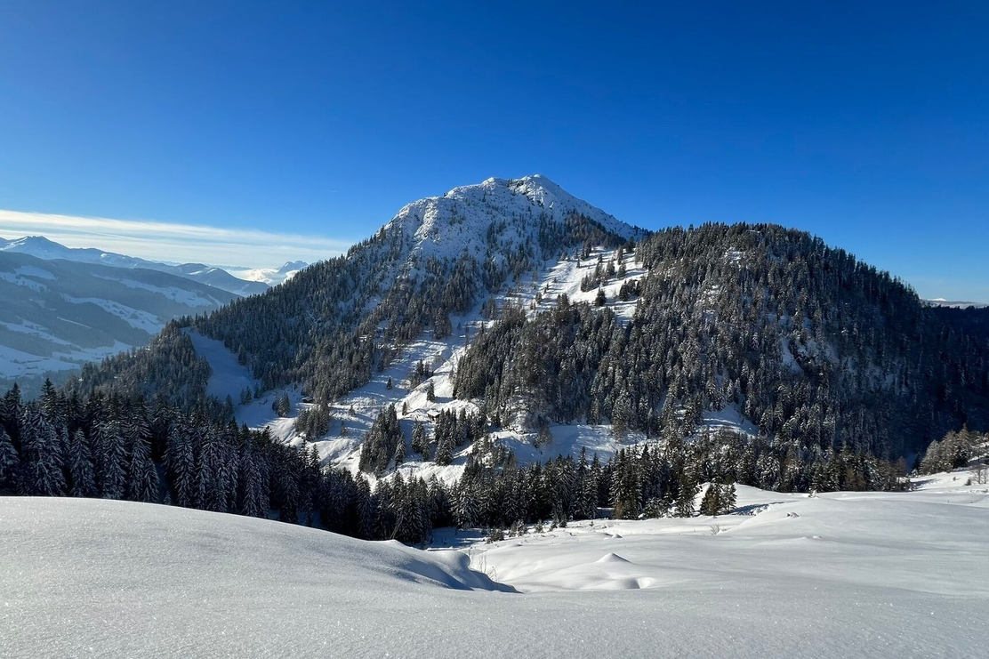 Abstieg über Zotta Schneeschuhtour Hösljoch | © Birgit Angermair