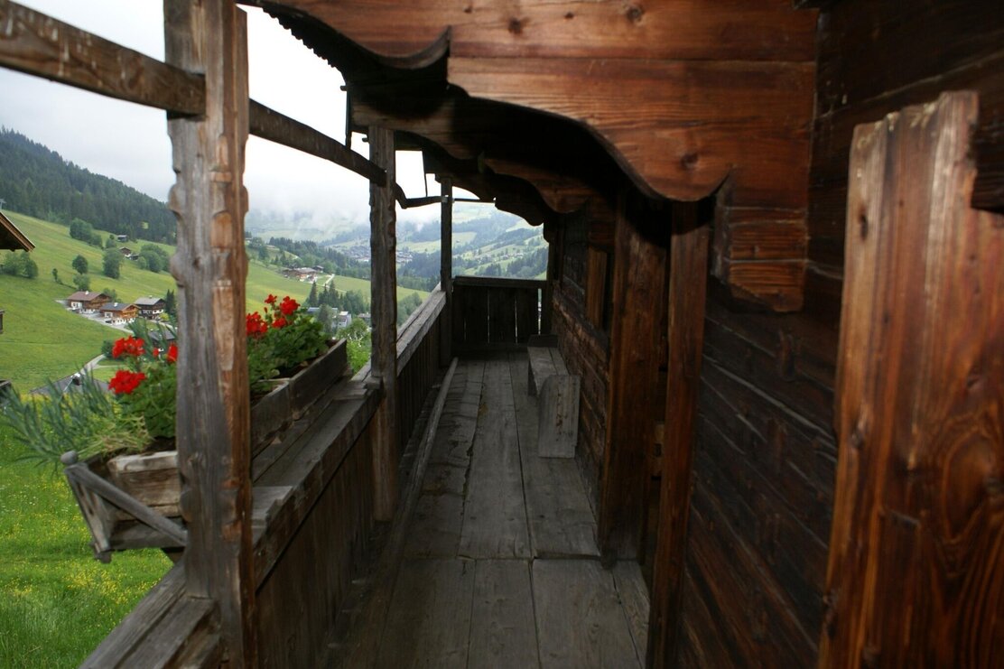 Bergbauernmuseum Balkon Blick über's Tal