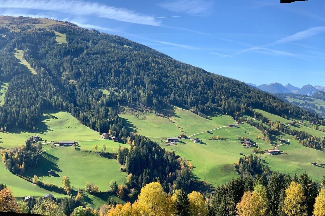Blick vom Wurmhof Alpbach Richtung Wiedersbergerhorn | © Manuel Hufnagel