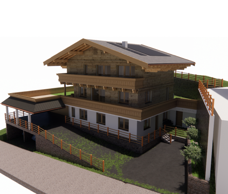 Appartement Penninger_Alpbachtal_Haus außen Skizze