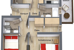 Familienappartement Seenland Plan