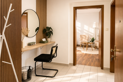 Modern minimalist entryway with wood accents (2)