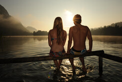 Kramsach, Reintalersee, Sonnenuntergang, Paar, - K