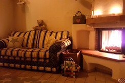 Wintergarten Sofa mit Feuer